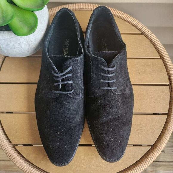 Stacy Adams Black Suede Leather Oxford Men’s 11 Lace-Up Dress Shoe Smart Casual - Picture 5 of 10
